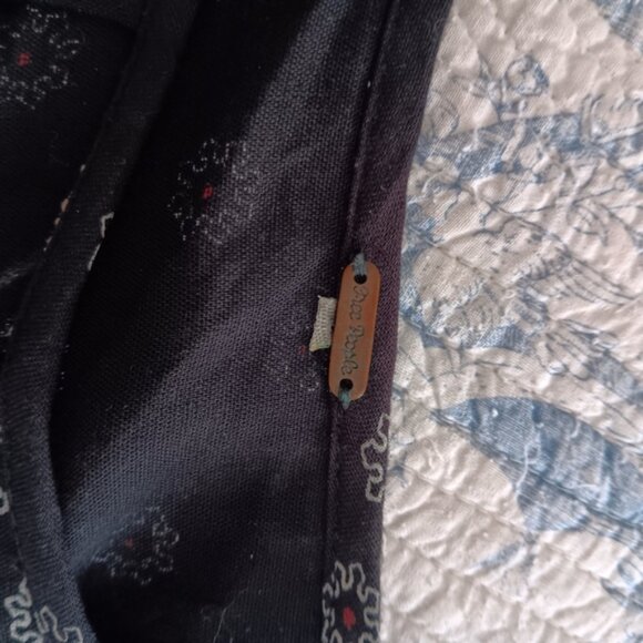 FREE PEOPLE Black Print Rayon BECK Mini Dress S - Picture 6 of 7